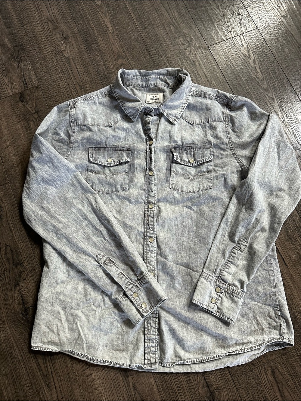 Kimes Ranch Light Gray Washed Button-Down Shirt